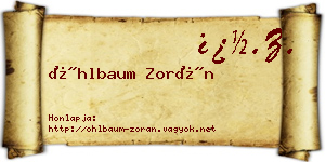 Öhlbaum Zorán névjegykártya